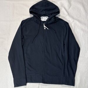 Huckberry Lumber Union Hoodie Mens M Black Full Zip Sweatshirt Cotton USA Made